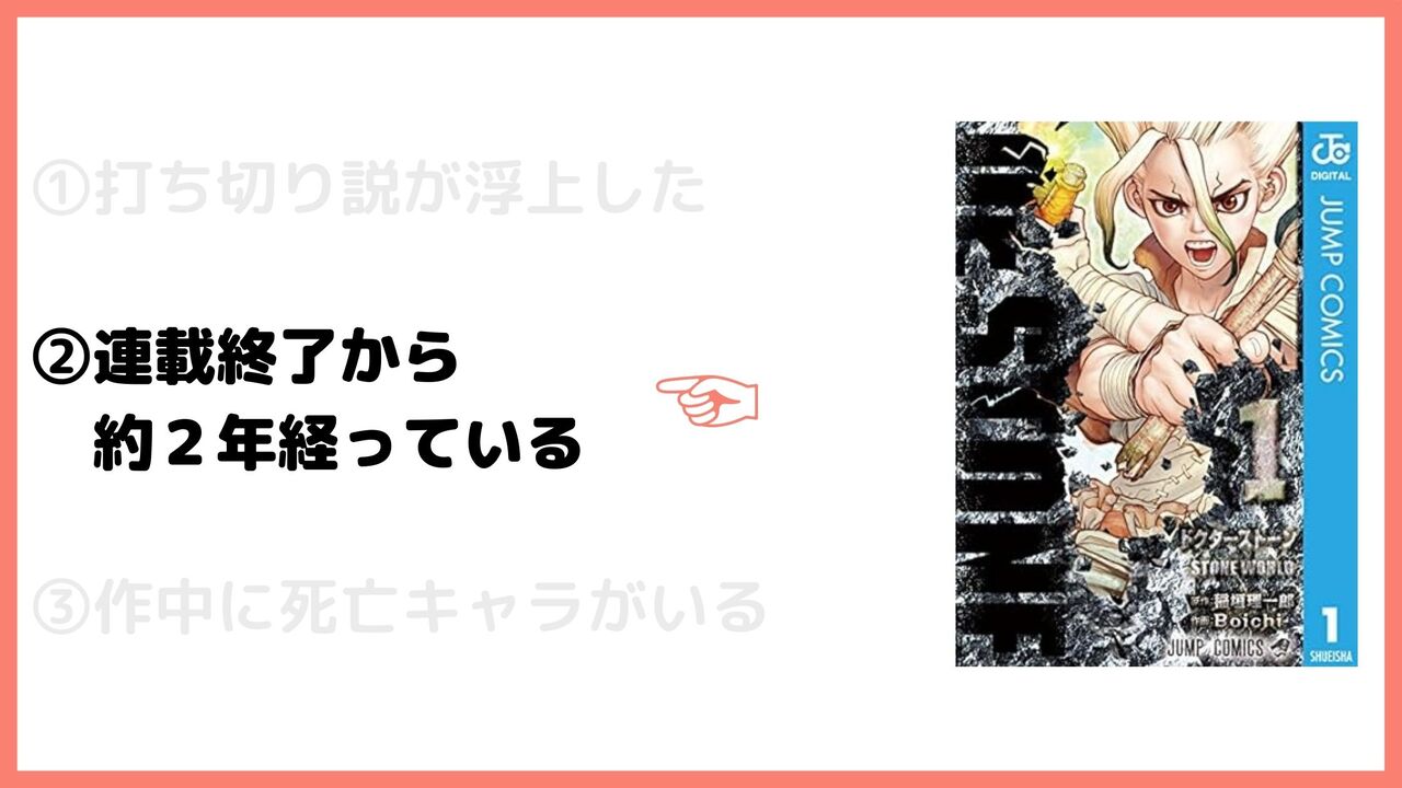 ②連載終了から約2年経っている